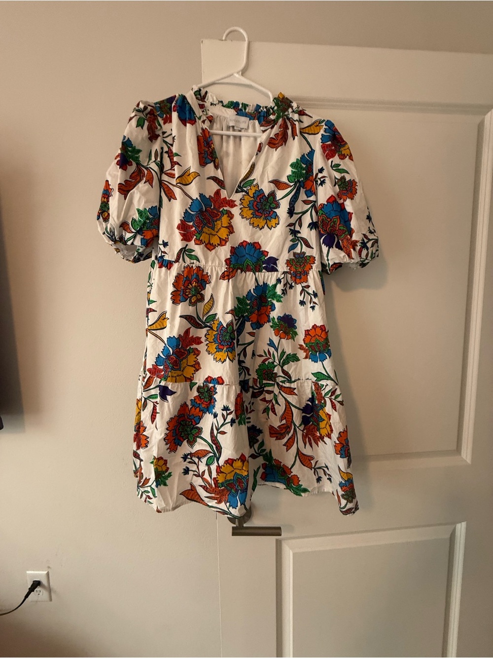 Sugarlips White Mini Dress with Multicolor Floral Print